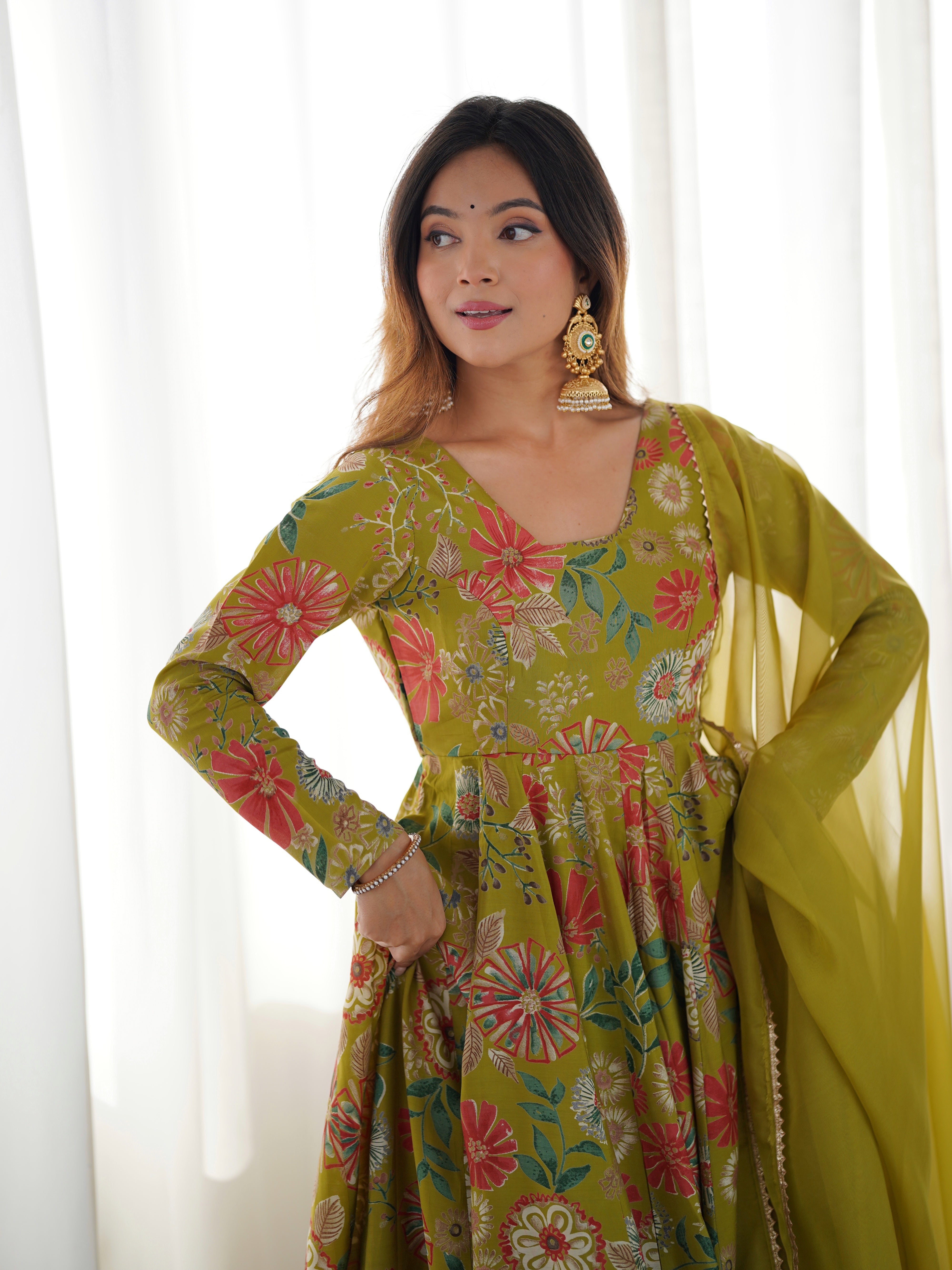 Nilam Mahendi Kediya Style Designer Plazzo Pair