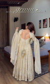 Anjali White Stylish Anarkali Suit Set