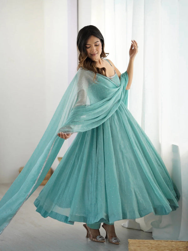 Neelam Pure Crunchy Silk Anarkali Gown