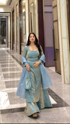 Jiya Sky Designer Anarkali Suit Set