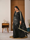 Black Colored Real Heavy Sharara Suit Set