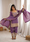 Traditional Sage Embroidered Punjabi Suit Set