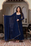 Priti Blue Premium Anarkali Suit Set