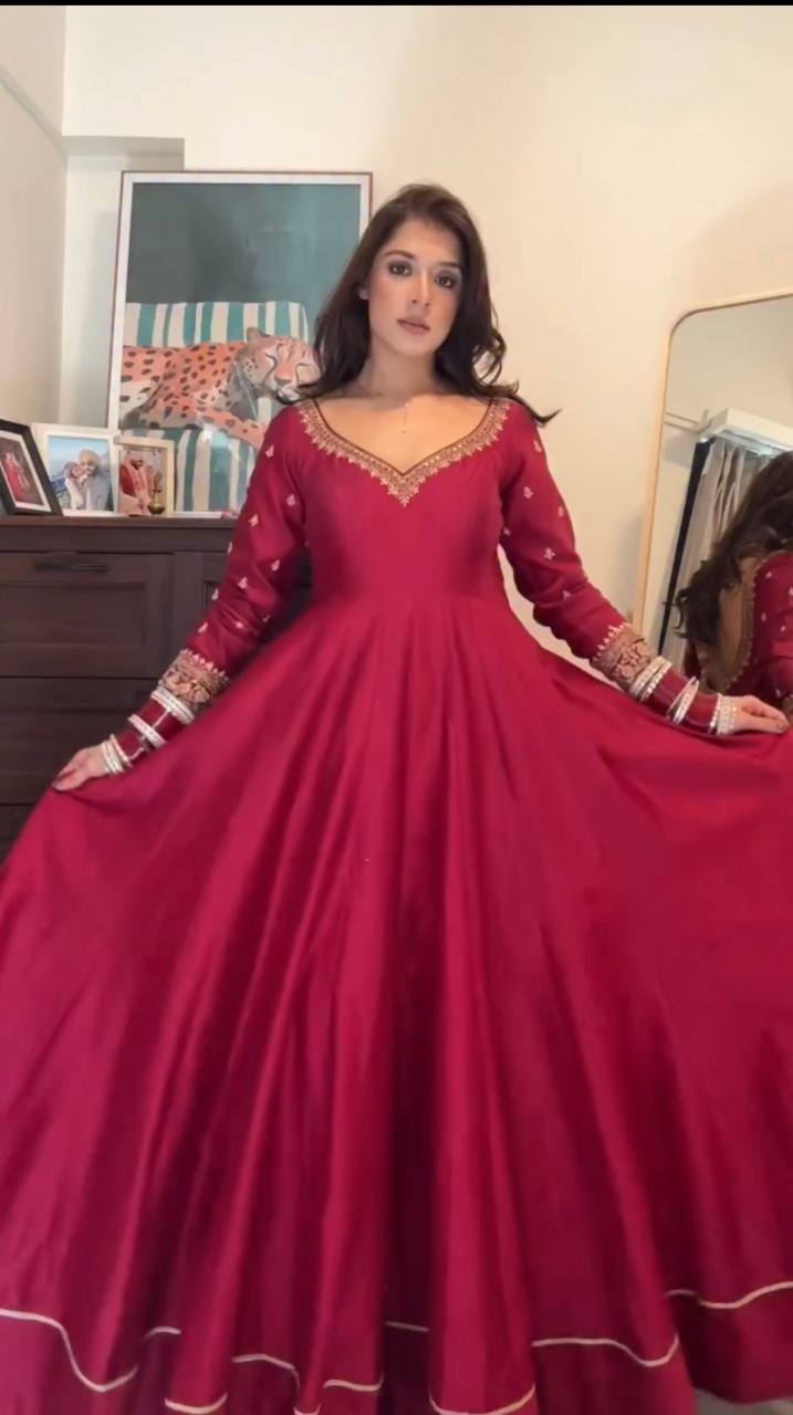 Dhruvi Pink Anarkali Premium Suit Set
