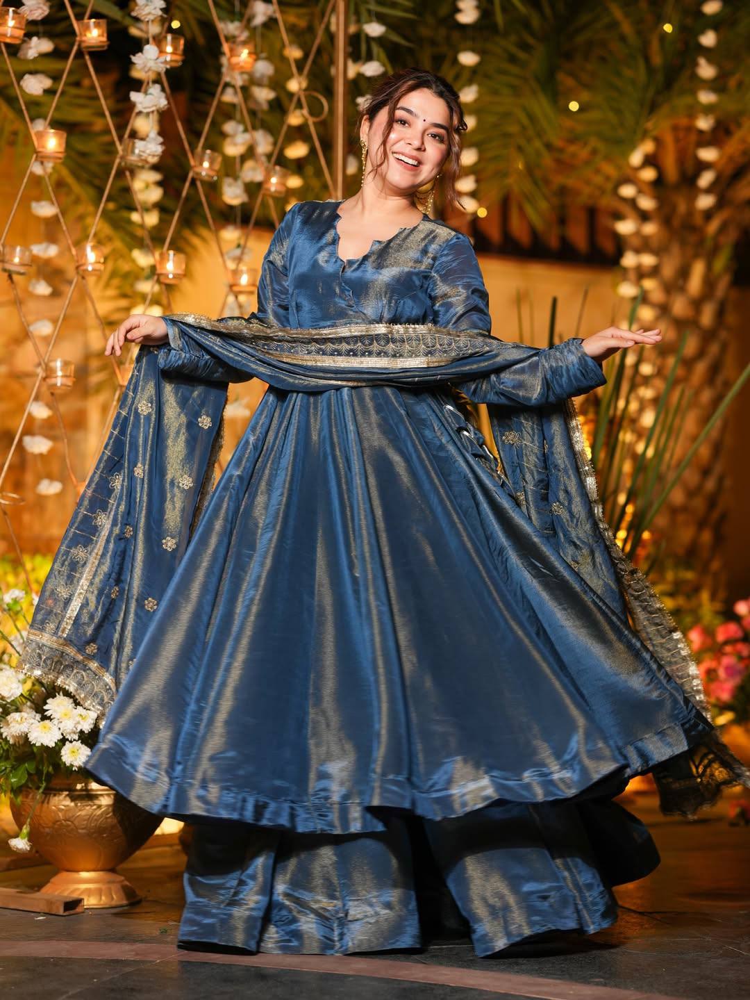 Starfall Blue Wedding Wear Anarkali Suit Set