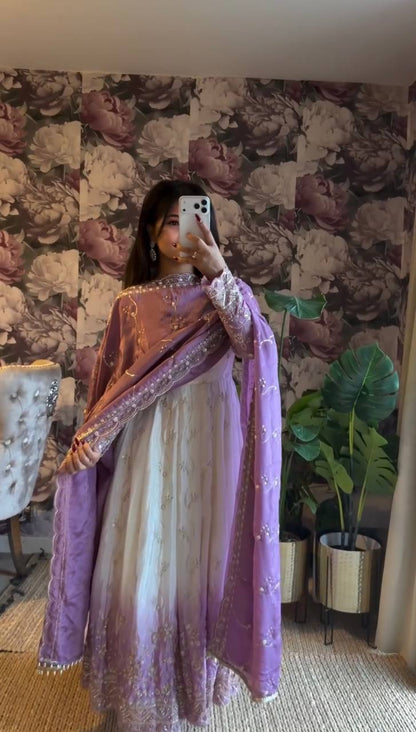 Serelina Ombre Grace Anarkali Suit Set