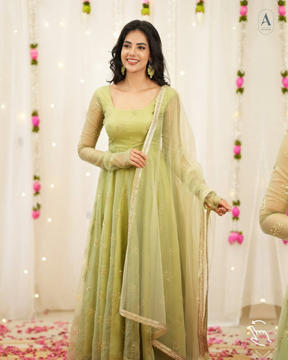 Liora Meadow Gleam Anarkali Suit Set