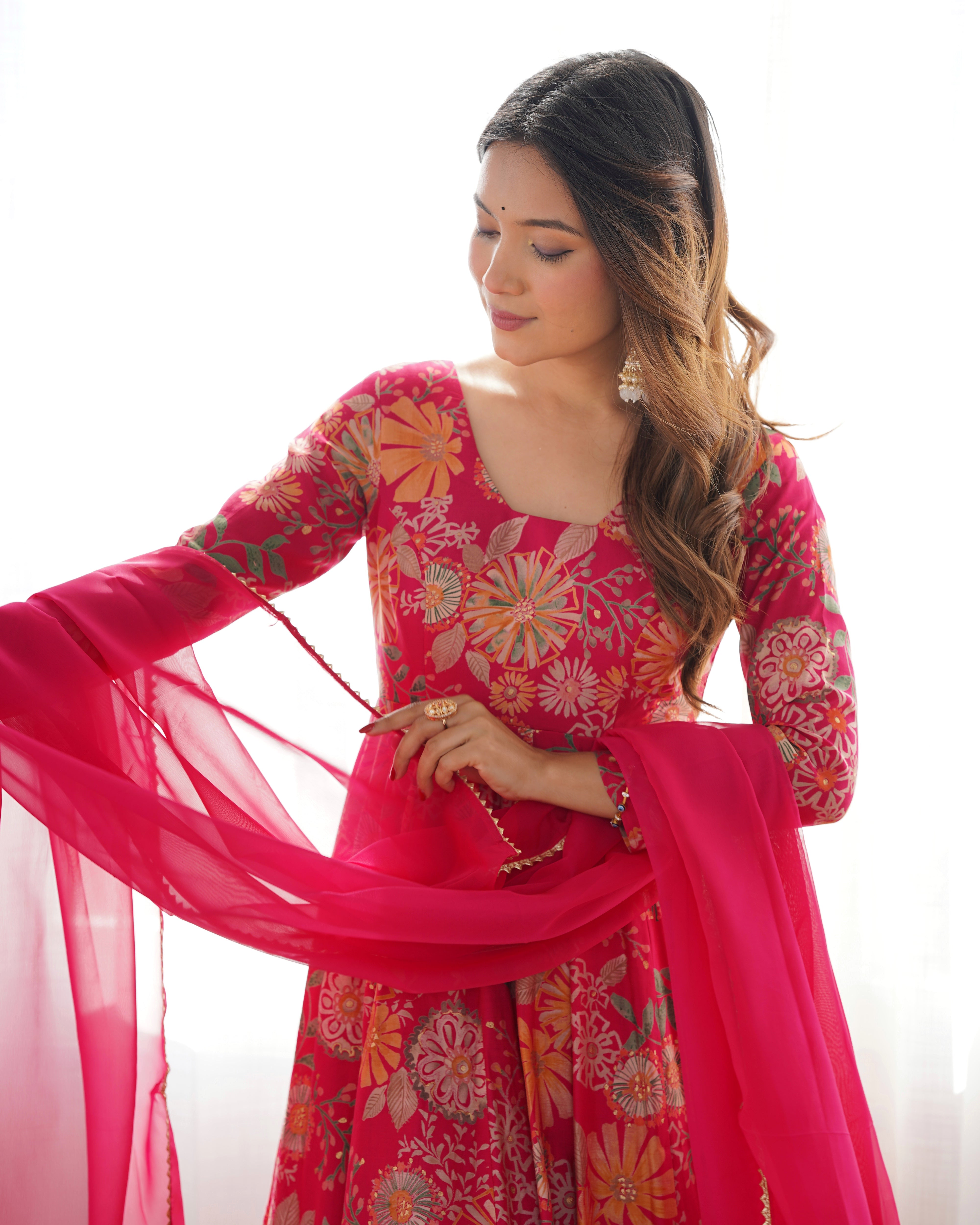 Nilam Rani Pink Kediya Style Designer Plazzo Pair