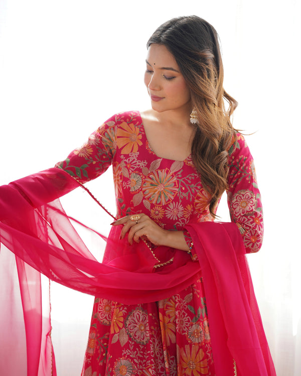 Nilam Rani Pink Kediya Style Designer Plazzo Pair