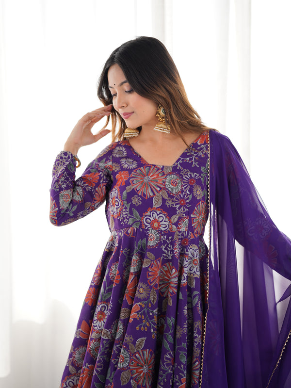 Nilam Purple Kediya Style Designer Plazzo Pair