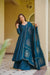 Designer Peacock Teal Embroidered Anarkali Kurta Palazzo Set