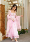 Nisha Baby Pink Embroidered Anarkali Suit Set with Dupatta
