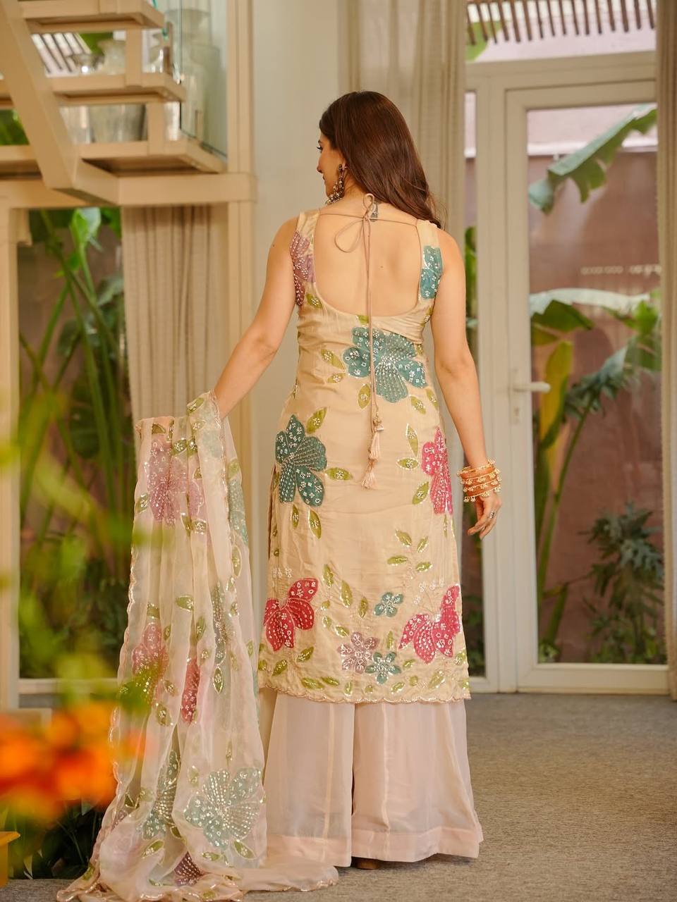 Shreeja Stylish and designer Suit with Palazzo Set