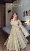 Anjali White Stylish Anarkali Suit Set