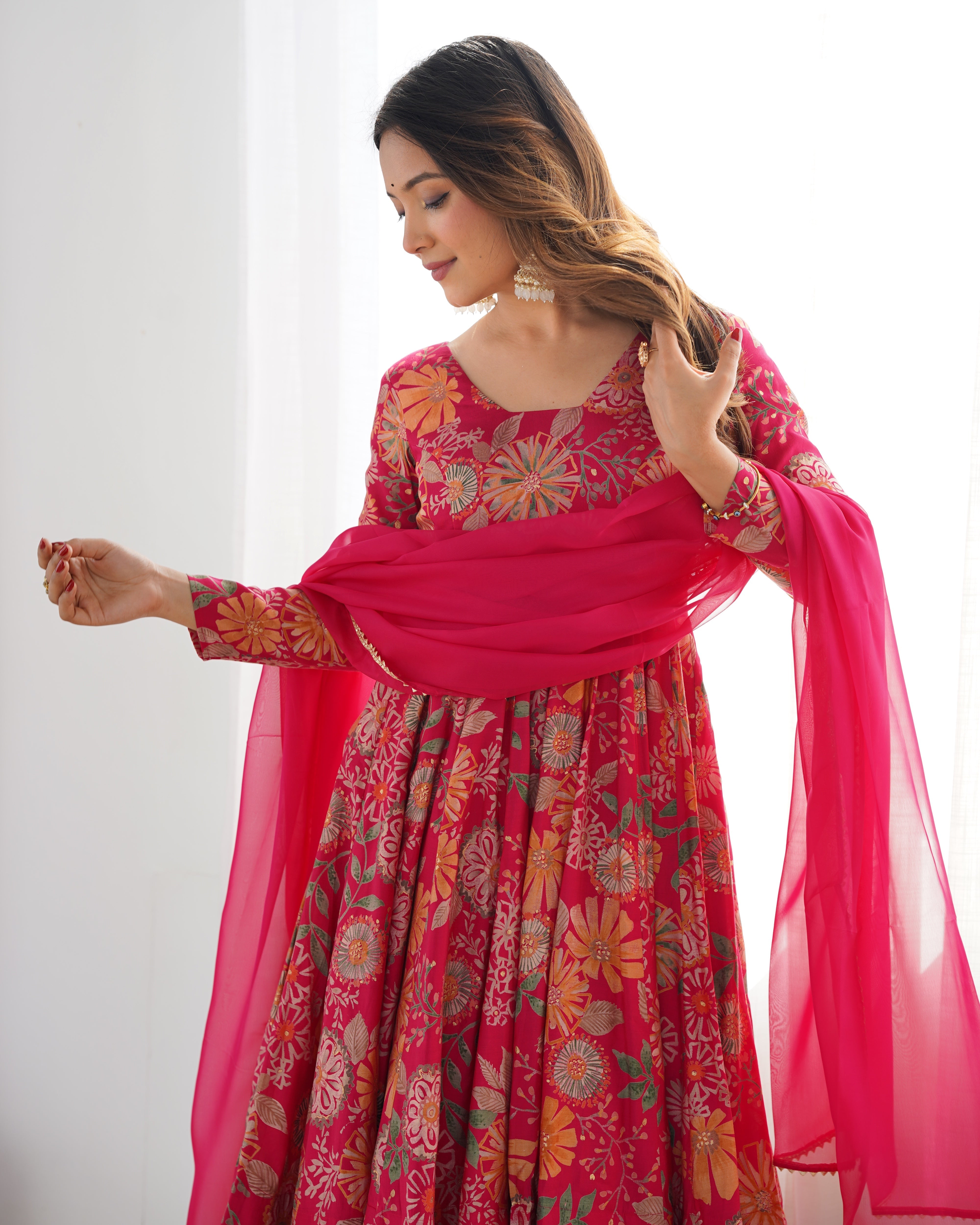Nilam Rani Pink Kediya Style Designer Plazzo Pair