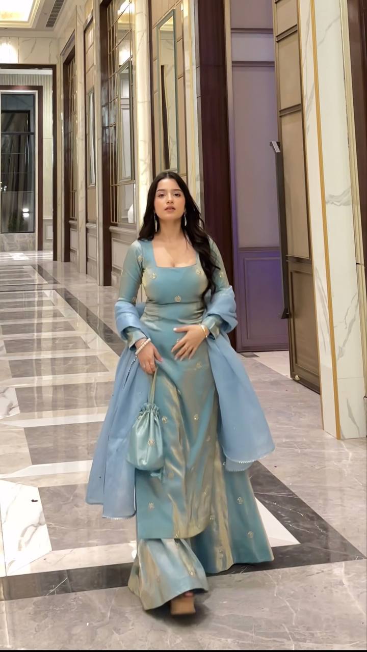 Jiya Sky Designer Anarkali Suit Set