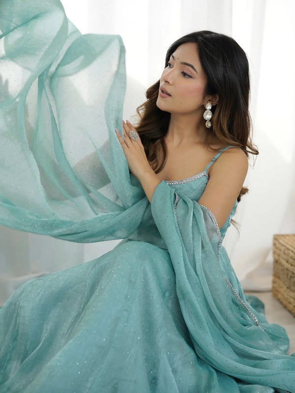 Neelam Pure Crunchy Silk Anarkali Gown