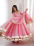 Lime Pink Flared Anarkali Suit Set with Dupatta