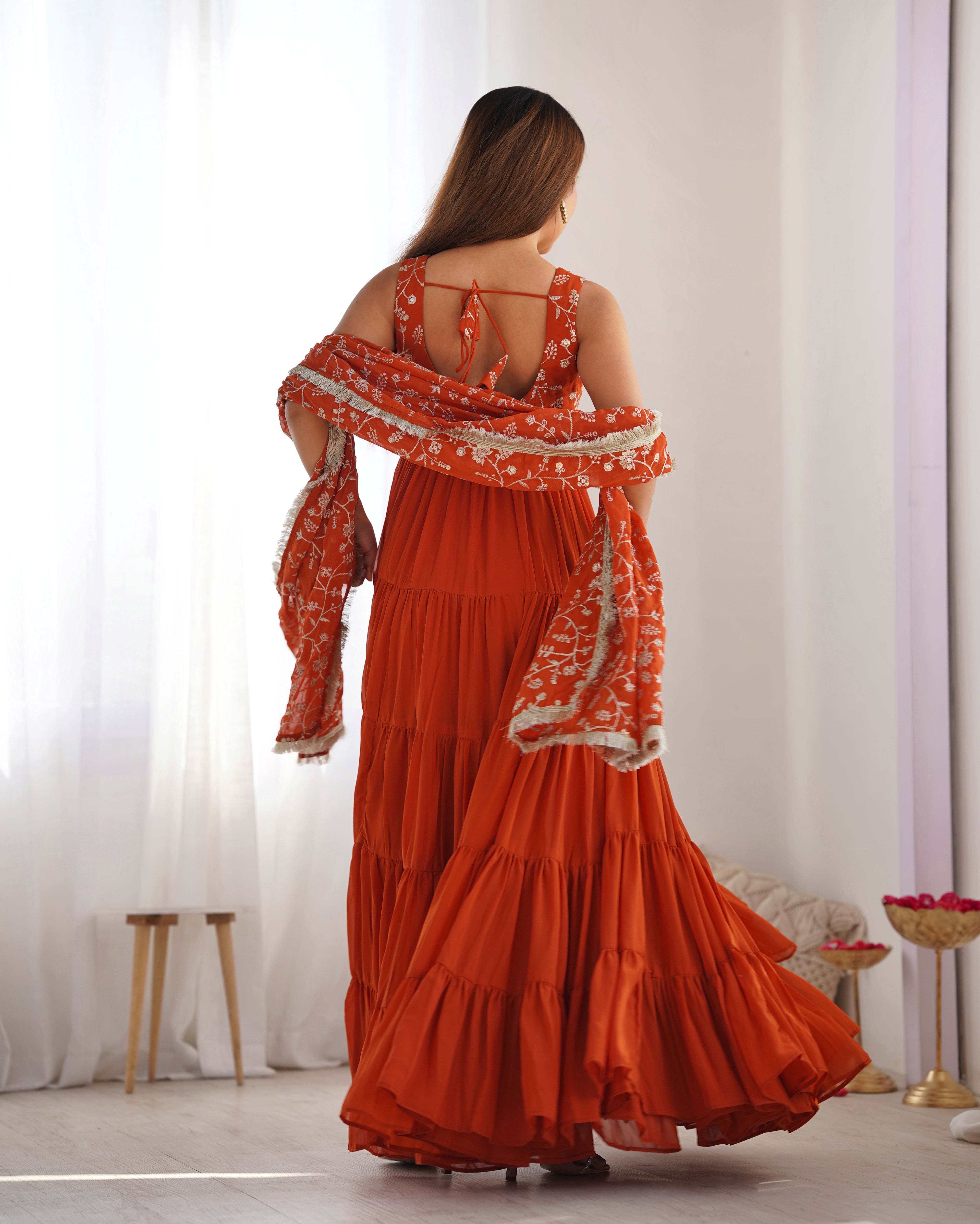 Saloni Mustured Georgette Designer Anarkali Gown