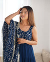Saloni Blue Georgette Designer Anarkali Gown