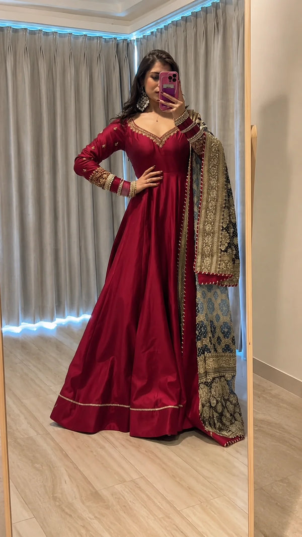 Dhruvi Pink Anarkali Premium Suit Set