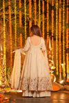 Aarini Cream Embroidered Anarkali Suit Set