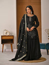 Black Colored Real Heavy Sharara Suit Set