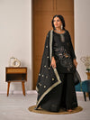Black Colored Real Heavy Sharara Suit Set