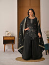 Black Colored Real Heavy Sharara Suit Set