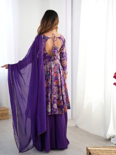 Nilam Purple Kediya Style Designer Plazzo Pair