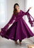Wine Embroidery Heavy Fox Georgette Anarkali Gown