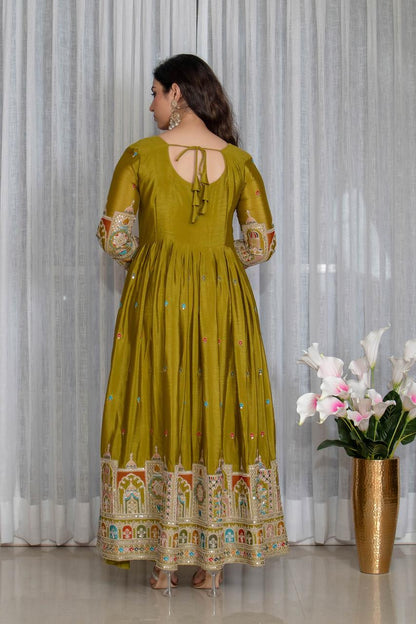 Tulip Designer Cinon Silk Anarkali Suit Set